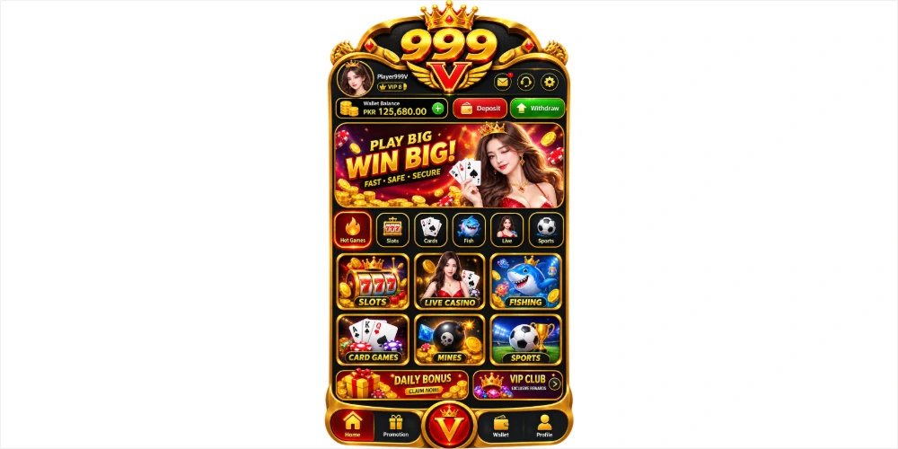 999V APK Android gaming app home screen TO SHOW REWARDS